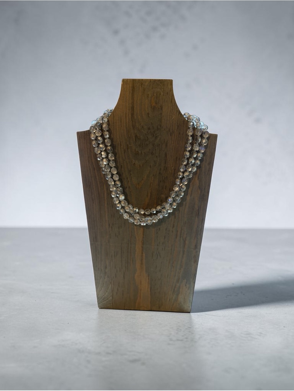 3 Strand Faceted Glass Beaded Necklace